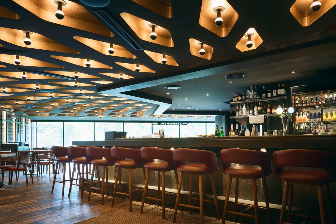 Mensho Ramen ramen shop interior at Raffles City, fit-out by MD Projects, view 2