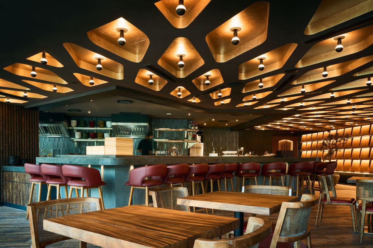 Mensho Ramen ramen shop interior at Raffles City, fit-out by MD Projects, view 4