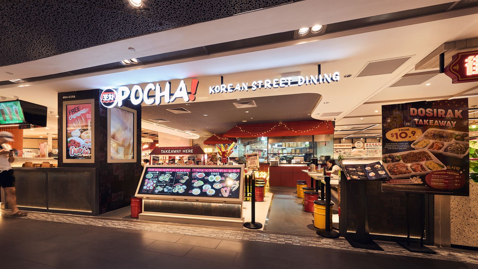 Pocha Korean street-food restaurant interior at ION Orchard, fit-out by MD Projects