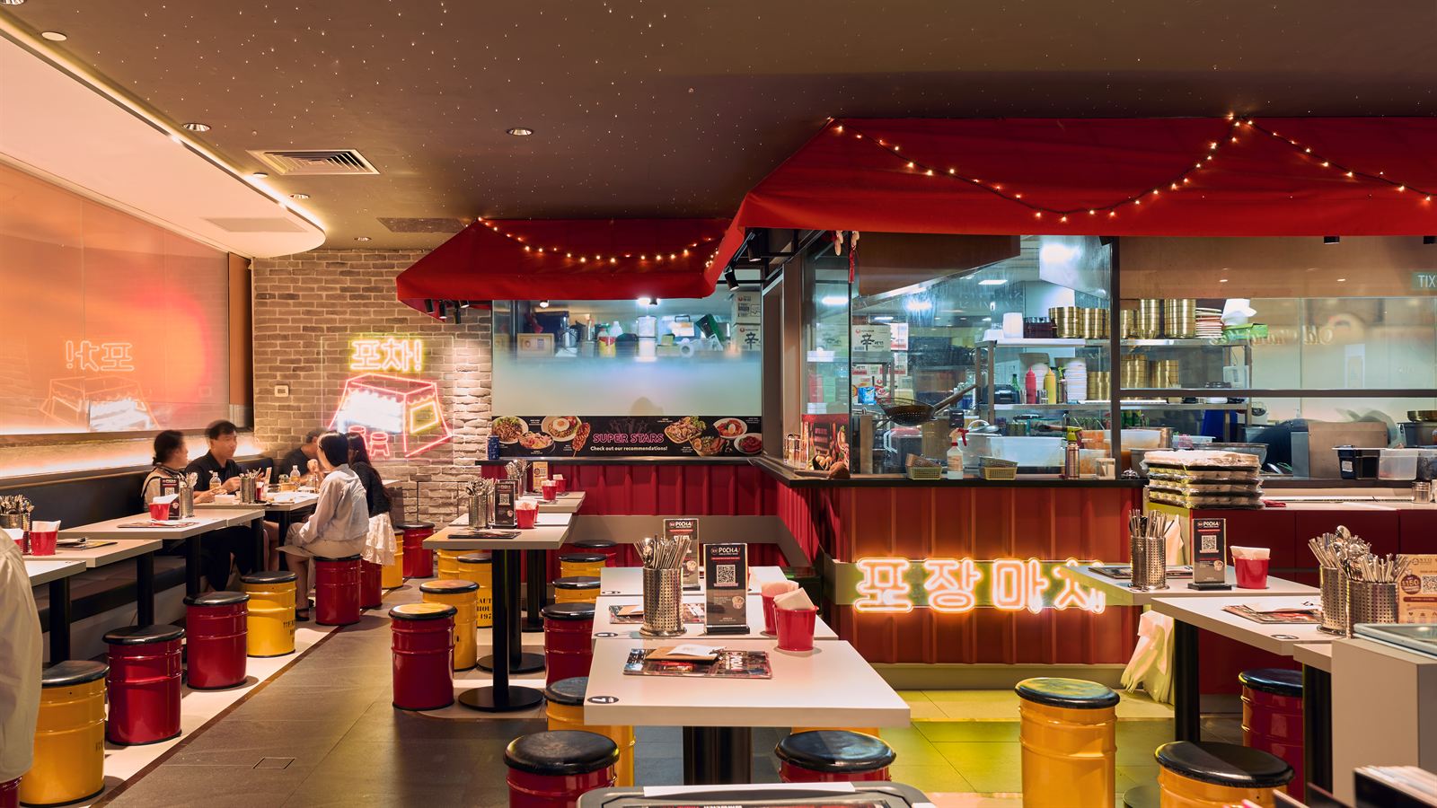 Pocha Korean street-food restaurant interior at ION Orchard, fit-out by MD Projects, view 3