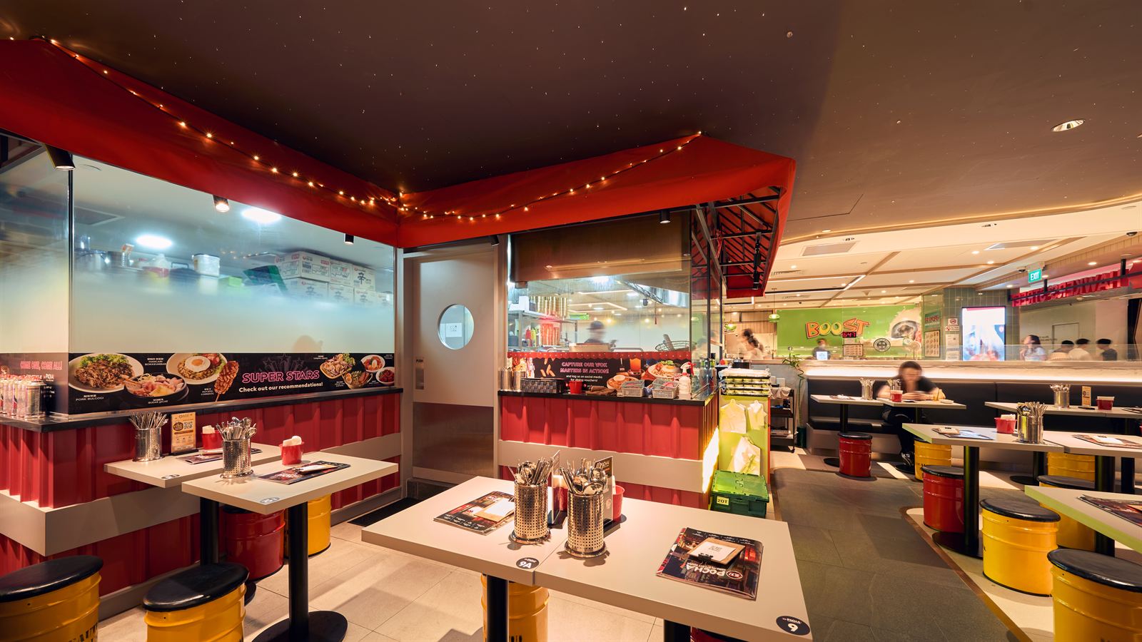 Pocha Korean street-food restaurant interior at ION Orchard, fit-out by MD Projects, view 5