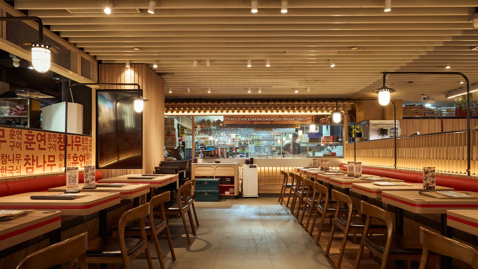 Namu Bulgogi Korean barbecue restaurant interior at Tampines One, fit-out by MD Projects, view 3