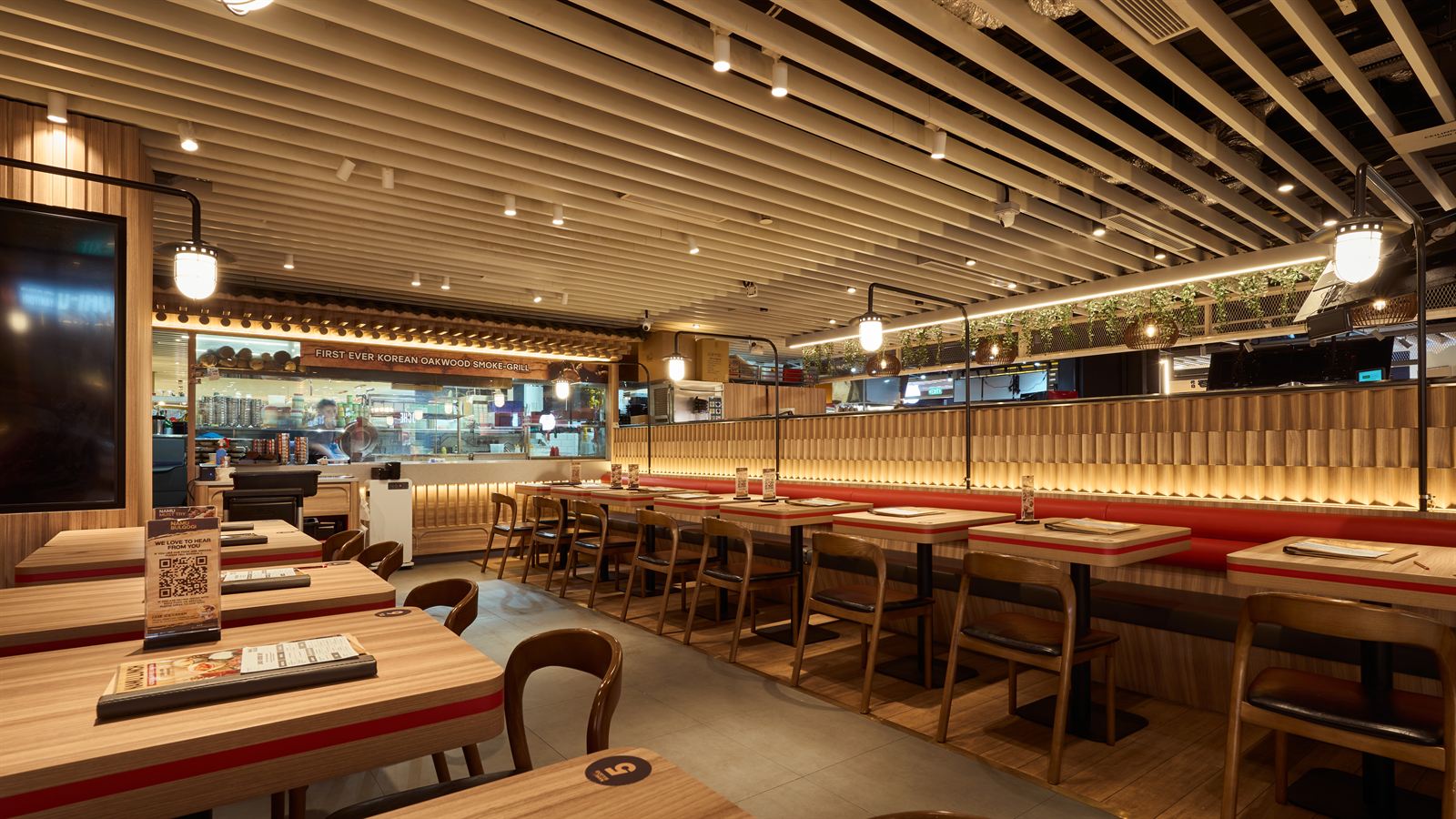 Namu Bulgogi Korean barbecue restaurant interior at Tampines One, fit-out by MD Projects, view 4
