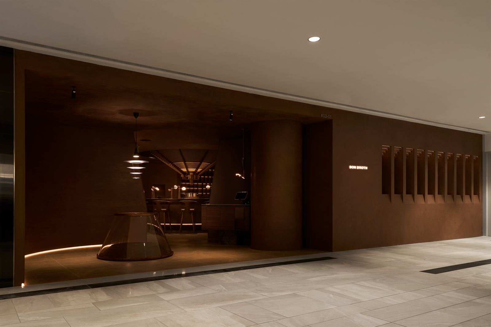 Bon Broth hotpot restaurant interior at Raffles City, fit-out by MD Projects