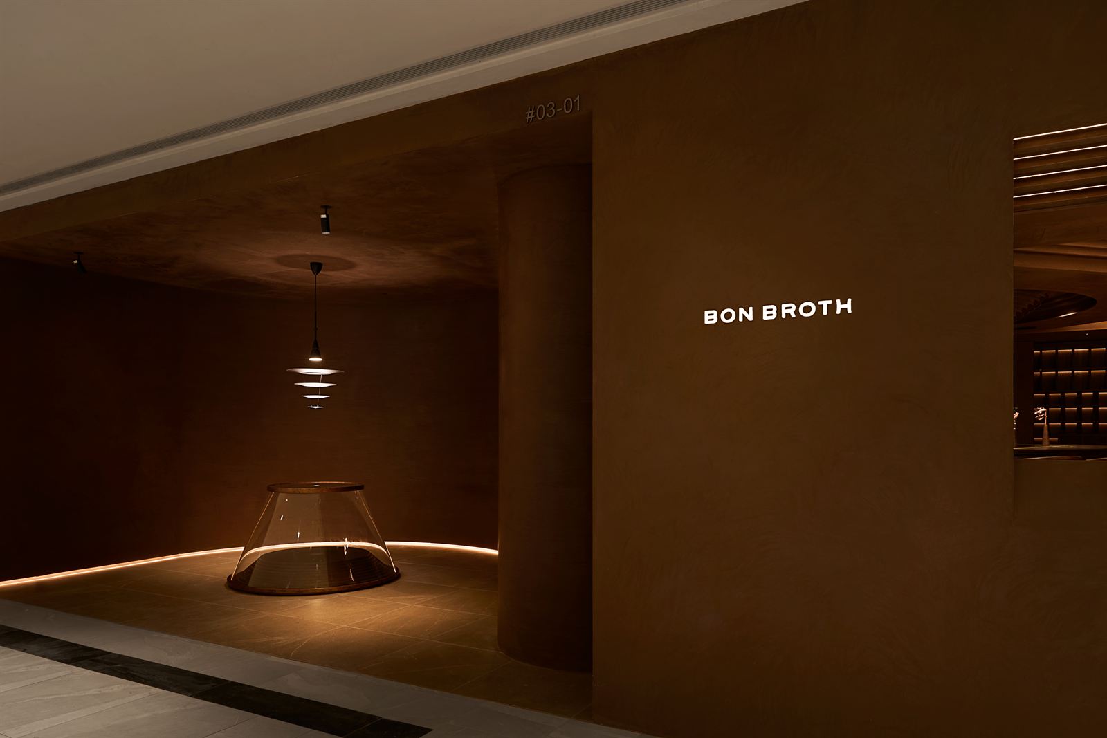 Bon Broth hotpot restaurant interior at Raffles City, fit-out by MD Projects, view 2
