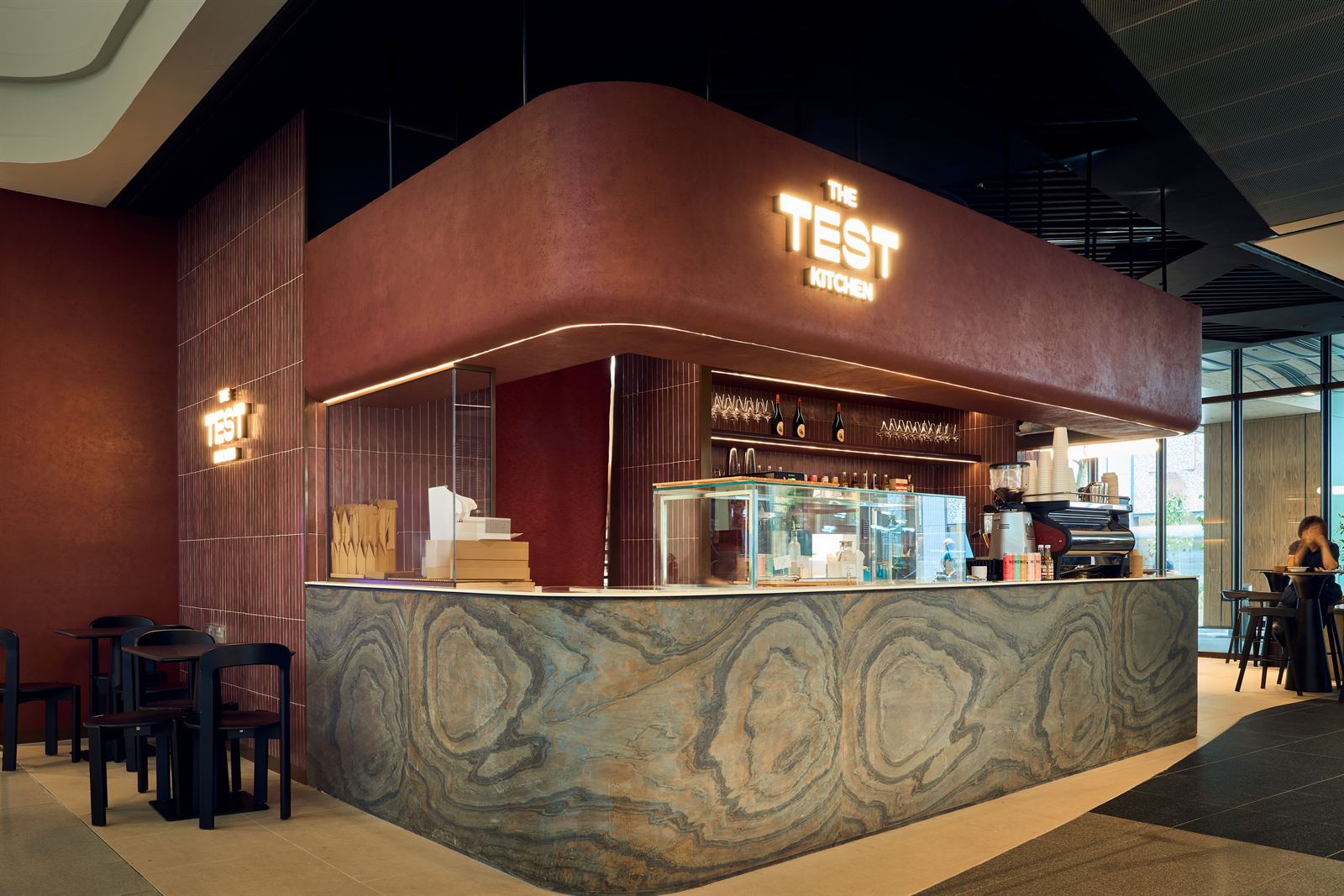 The TEST Kitchen café and bakery interior at Cross Street Exchange, fit-out by MD Projects, view 3