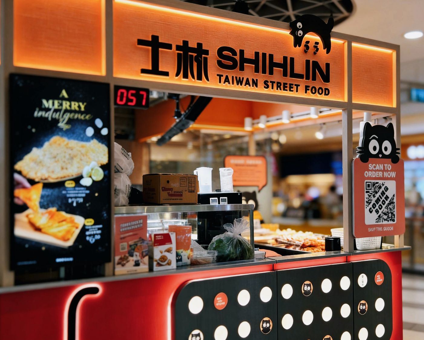 SHIHLIN Taiwanese fast-casual restaurant interior at Compass One, fit-out by MD Projects, view 5