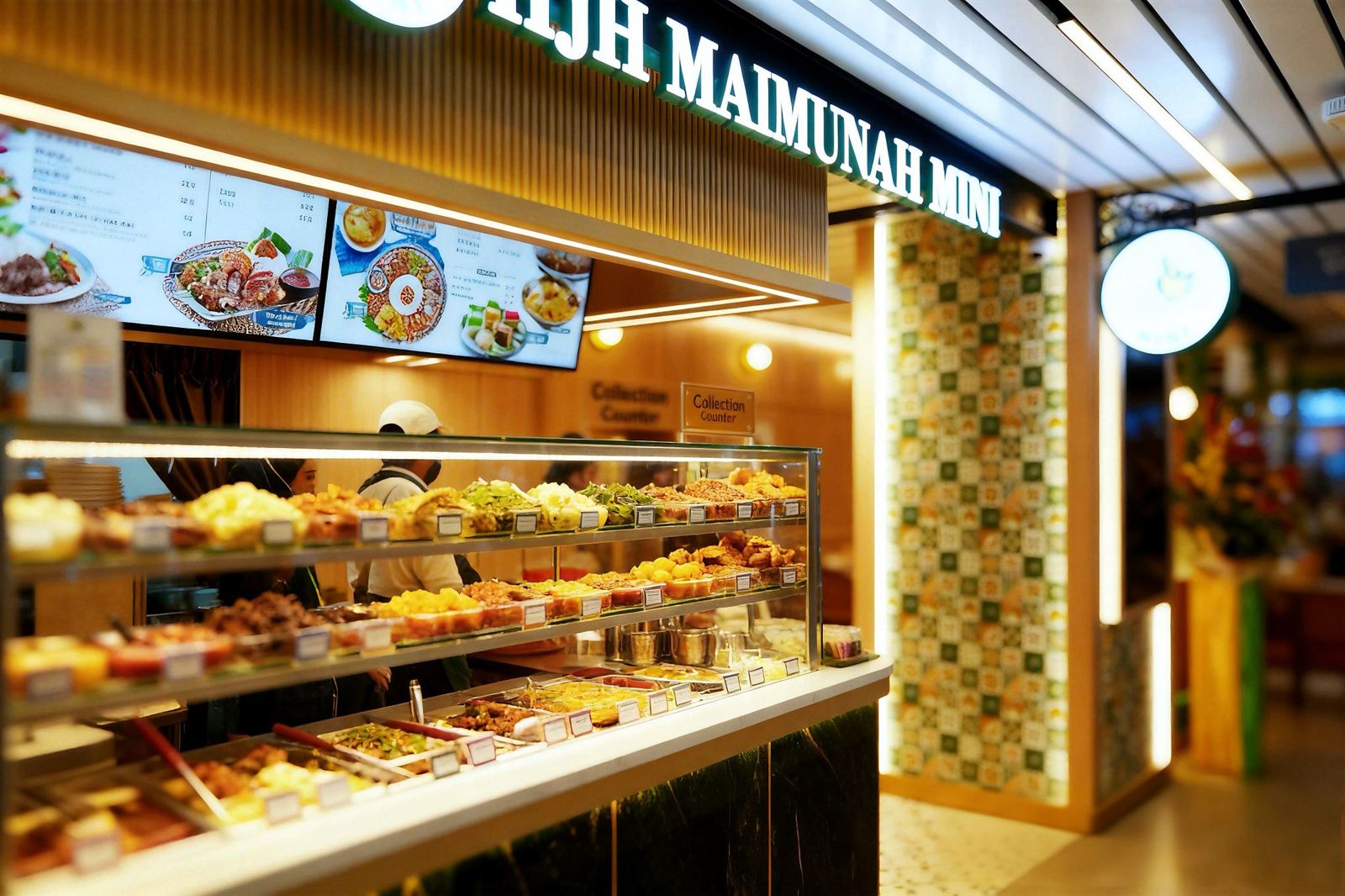 HJH MAIMUNAH warung eatery interior at Singpost Centre, fit-out by MD Projects, view 3