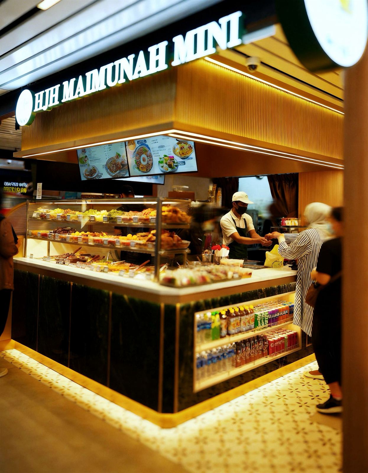 HJH MAIMUNAH warung eatery interior at Singpost Centre, fit-out by MD Projects, view 5
