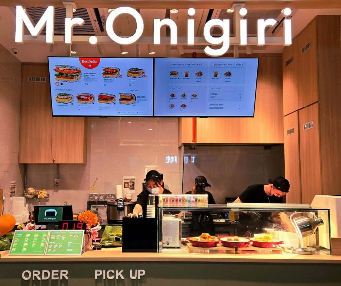 MR. ONIGIRI onigiri shop interior at North Point City, fit-out by MD Projects
