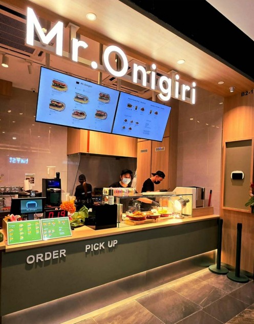 MR. ONIGIRI onigiri shop interior at North Point City, fit-out by MD Projects, view 2