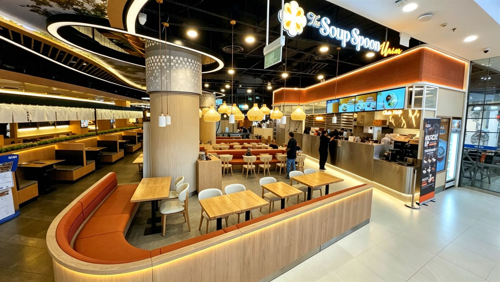 THE SOUP SPOON + soup restaurant interior at North Point City, fit-out by MD Projects, view 2