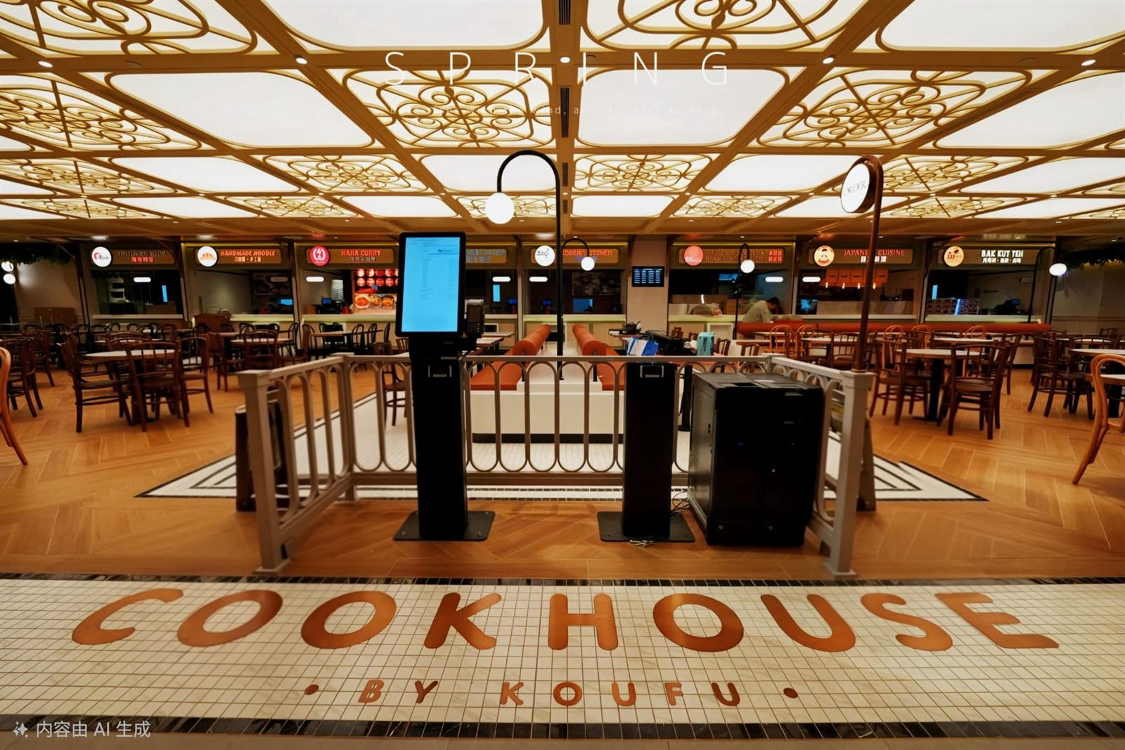 COOKHOUSE BY KOUFU food hall interior at Changi Airport Terminal 2 Transit, fit-out by MD Projects, view 18