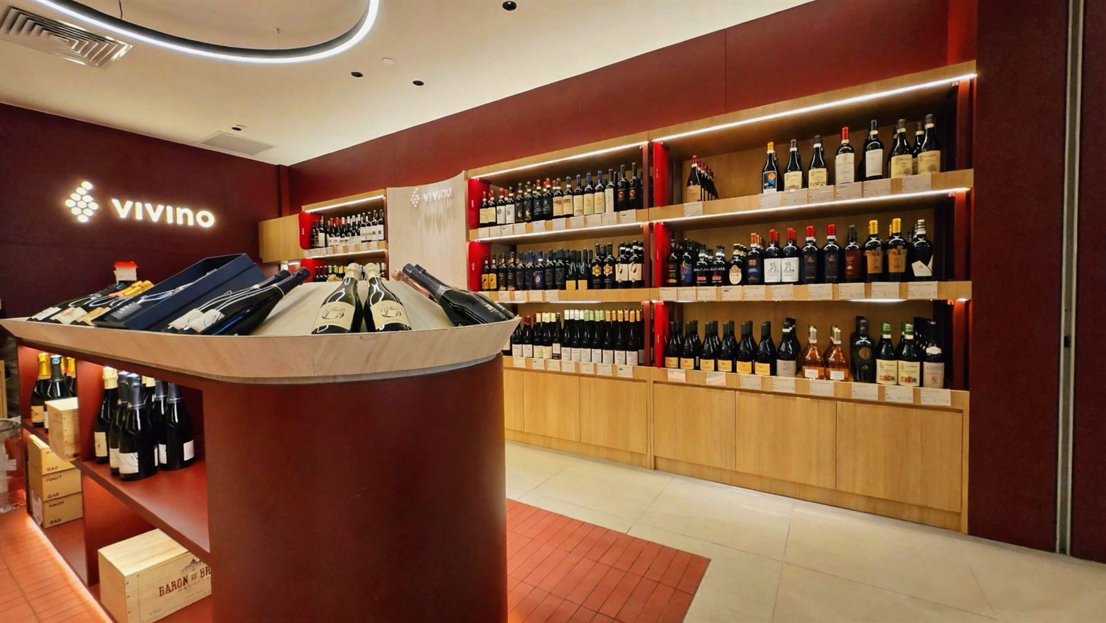 VIVINO WINE wine shop interior at Velocity at Novena Square, fit-out by MD Projects, view 10