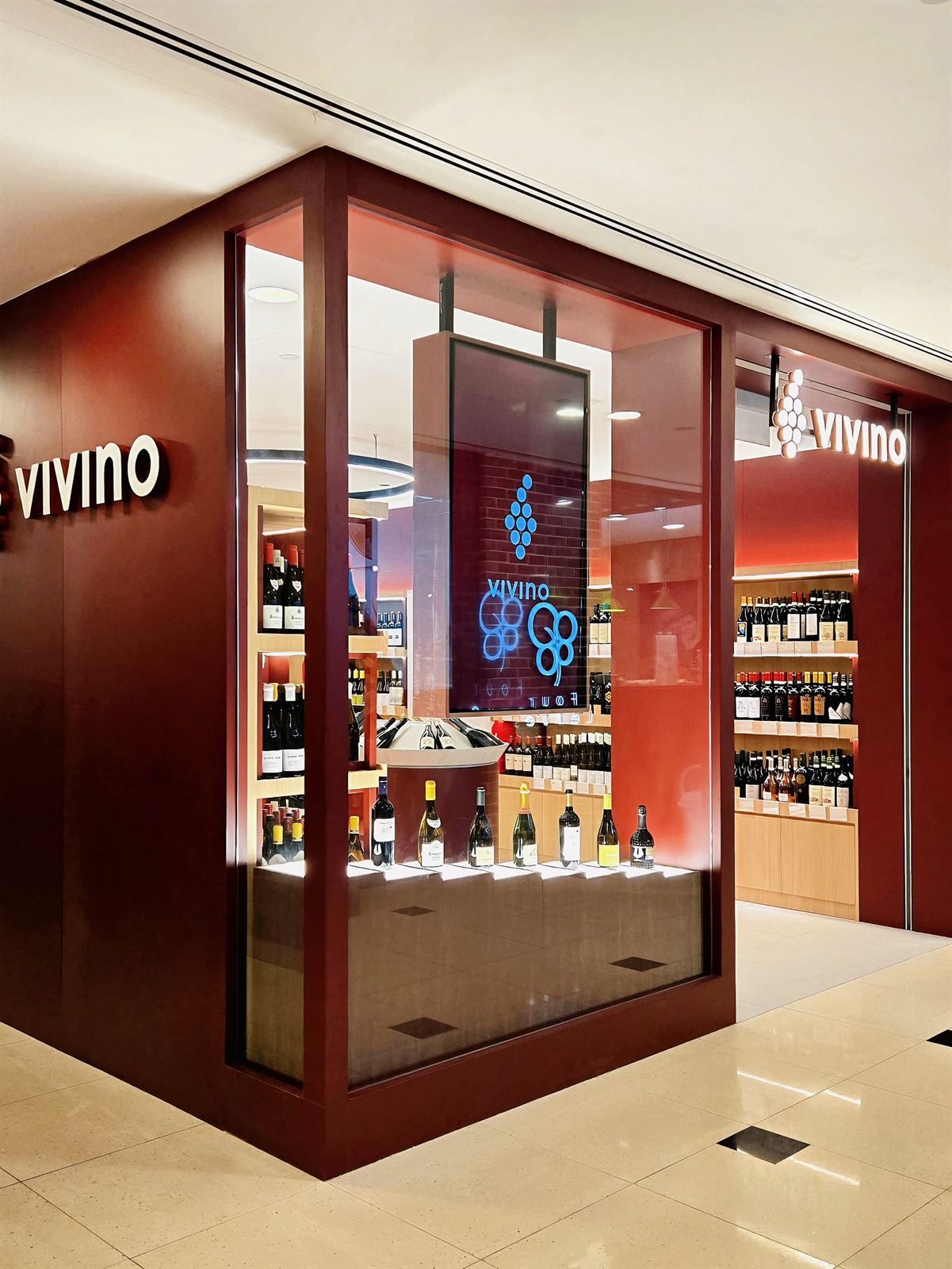 VIVINO WINE wine shop interior at Velocity at Novena Square, fit-out by MD Projects, view 3