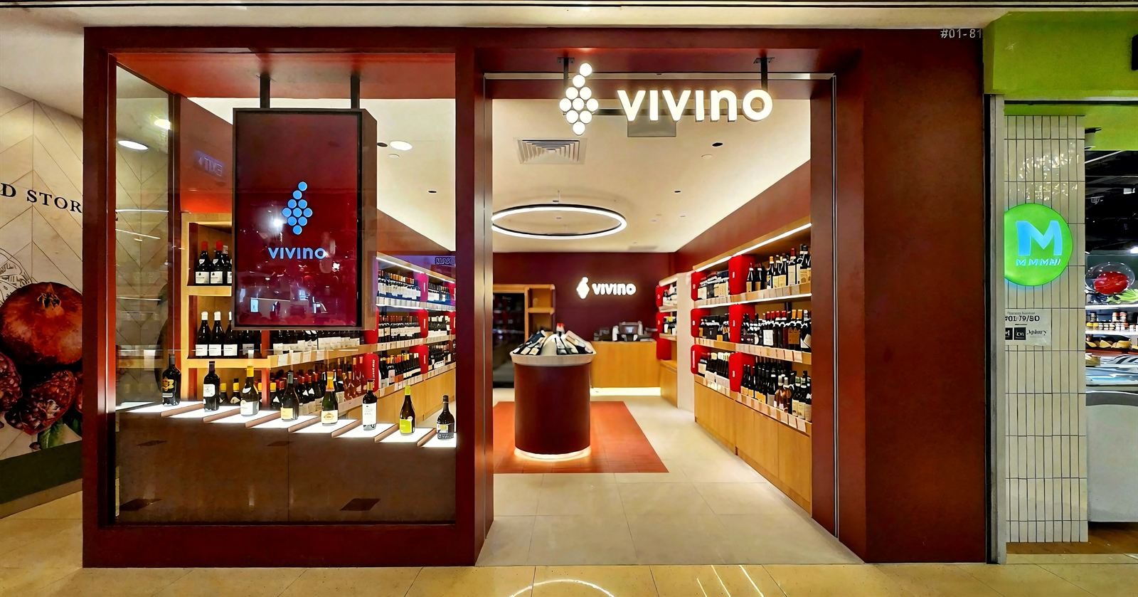VIVINO WINE wine shop interior at Velocity at Novena Square, fit-out by MD Projects, view 4