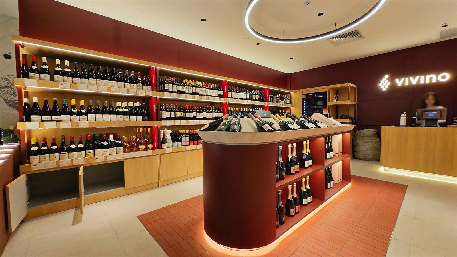VIVINO WINE wine shop interior at Velocity at Novena Square, fit-out by MD Projects, view 9