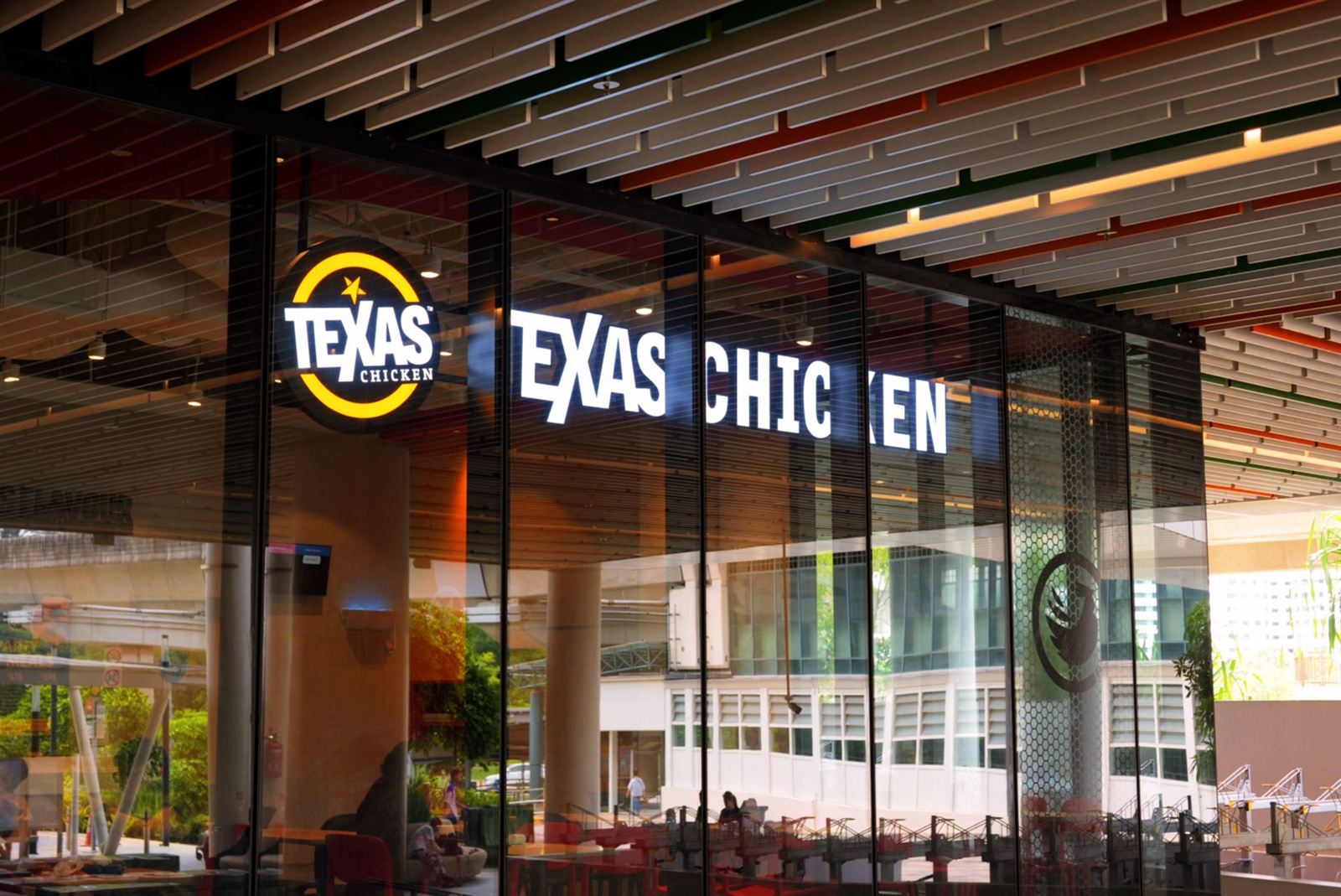 TEXAS CHICKEN fast-casual restaurant interior at One Punggol, fit-out by MD Projects, view 2