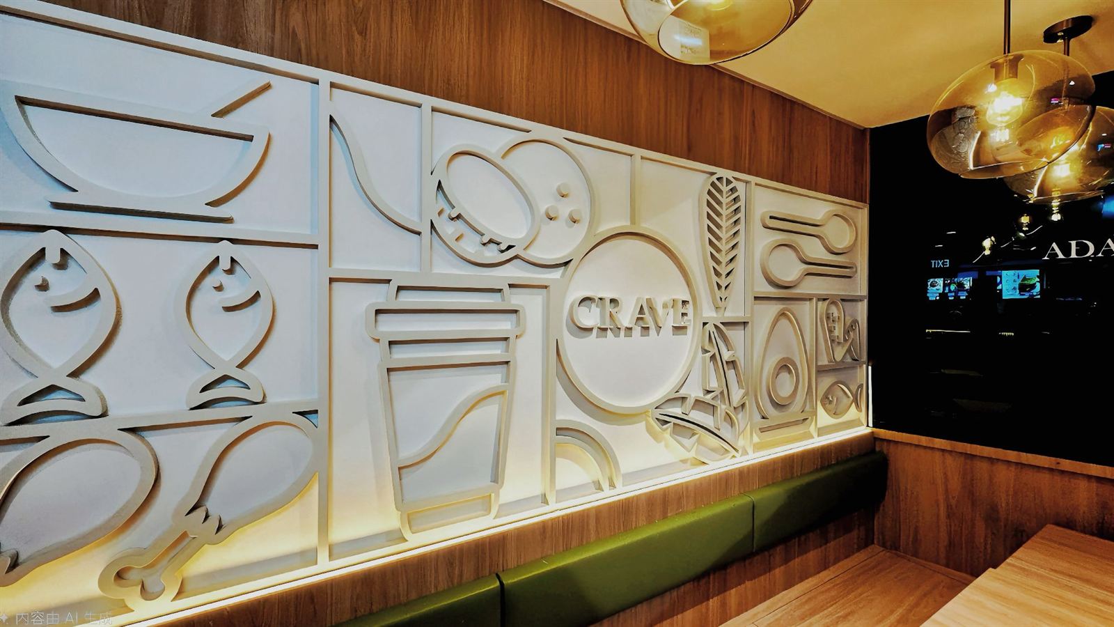 CRAVE nasi lemak restaurant interior at Our Tampines Hub, fit-out by MD Projects, view 2