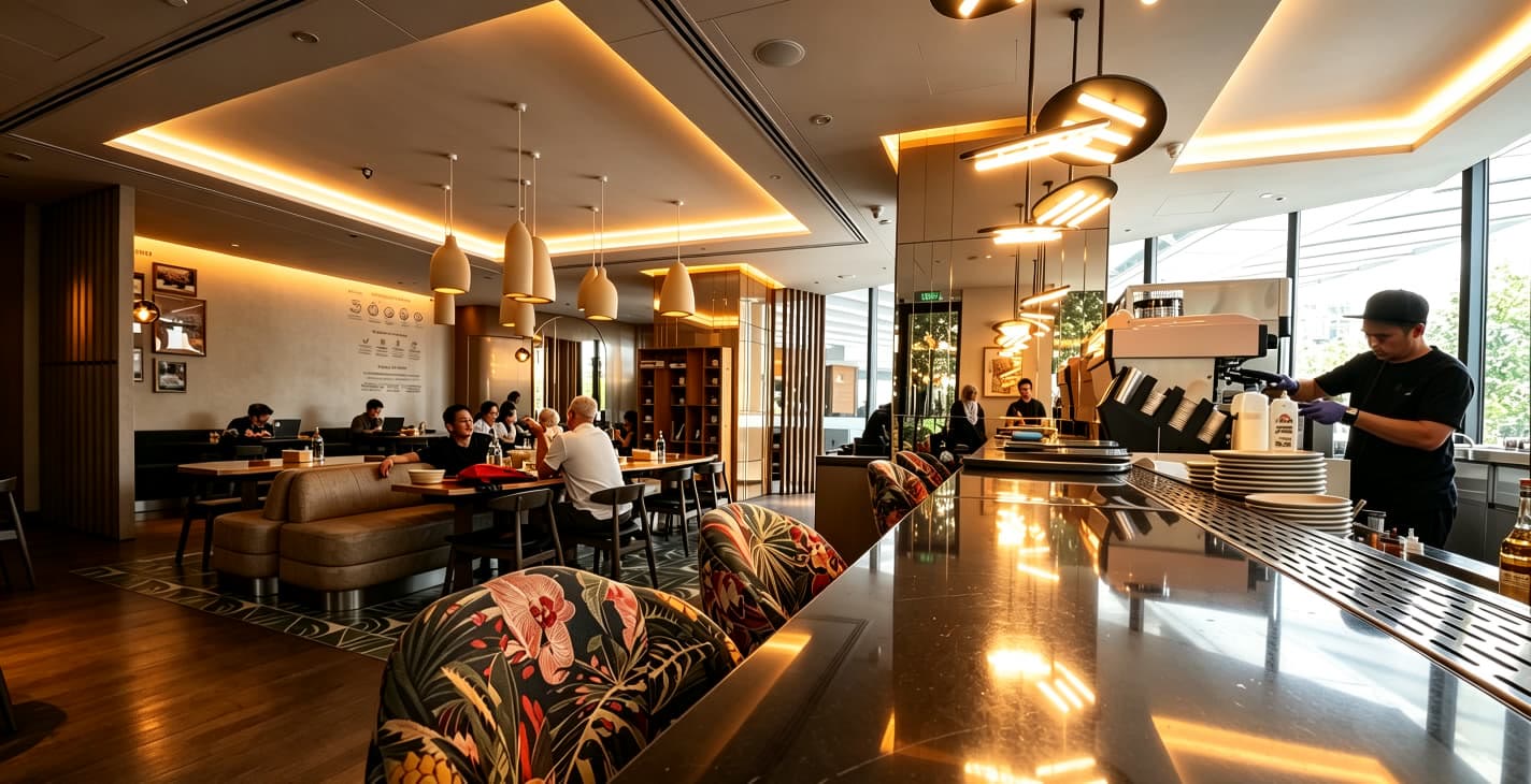 ANNA'S bakery-café interior at Mondrian Singapore Duxton, fit-out by MD Projects, view 3