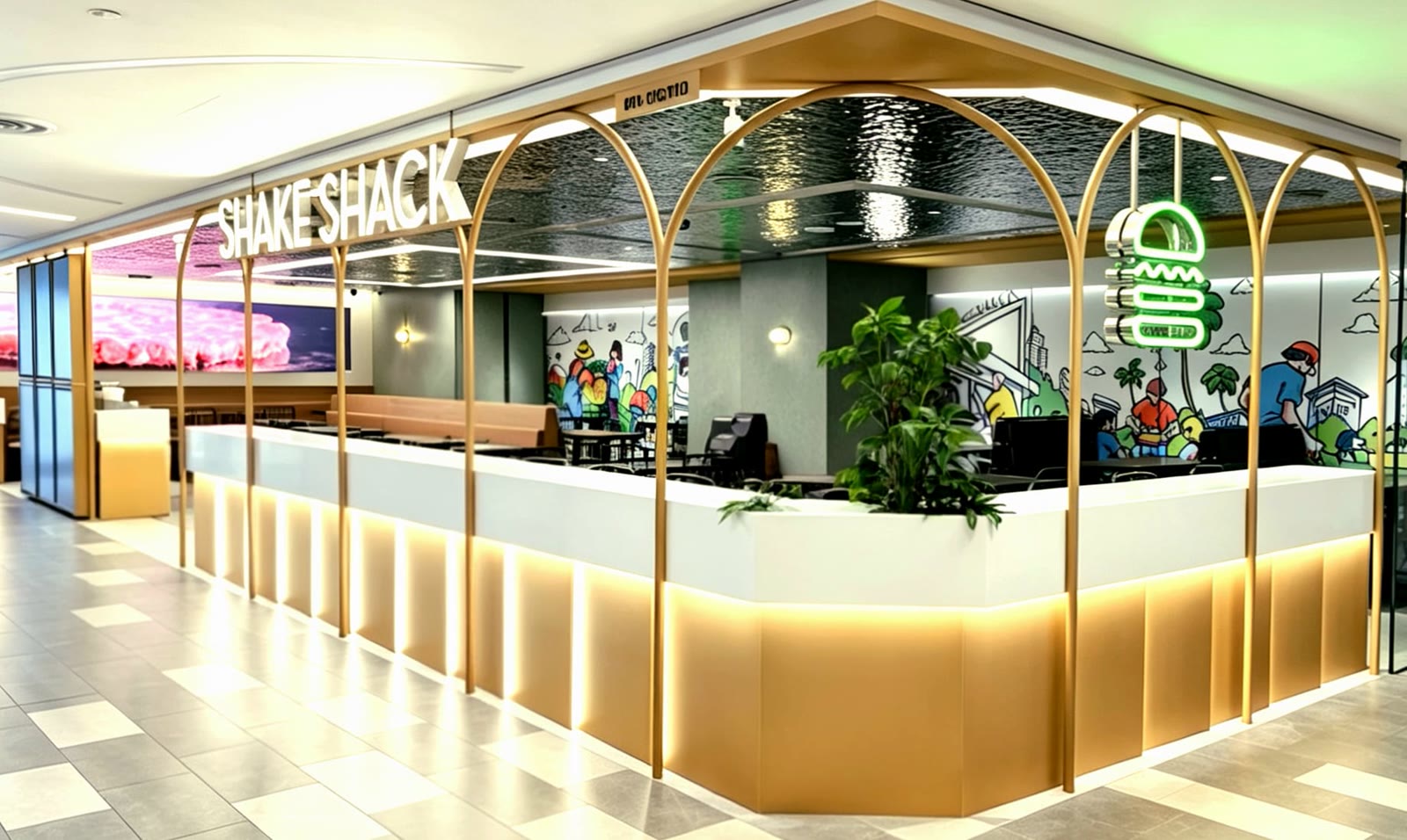 SHAKE SHACK burger restaurant interior at Parkway Parade, fit-out by MD Projects