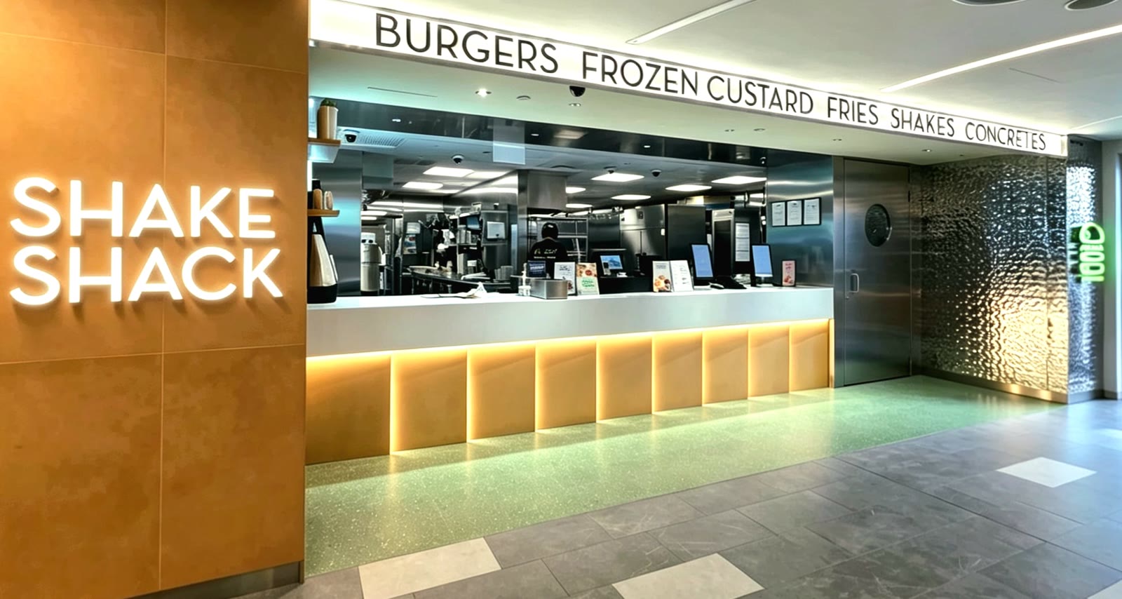 SHAKE SHACK burger restaurant interior at Parkway Parade, fit-out by MD Projects, view 3