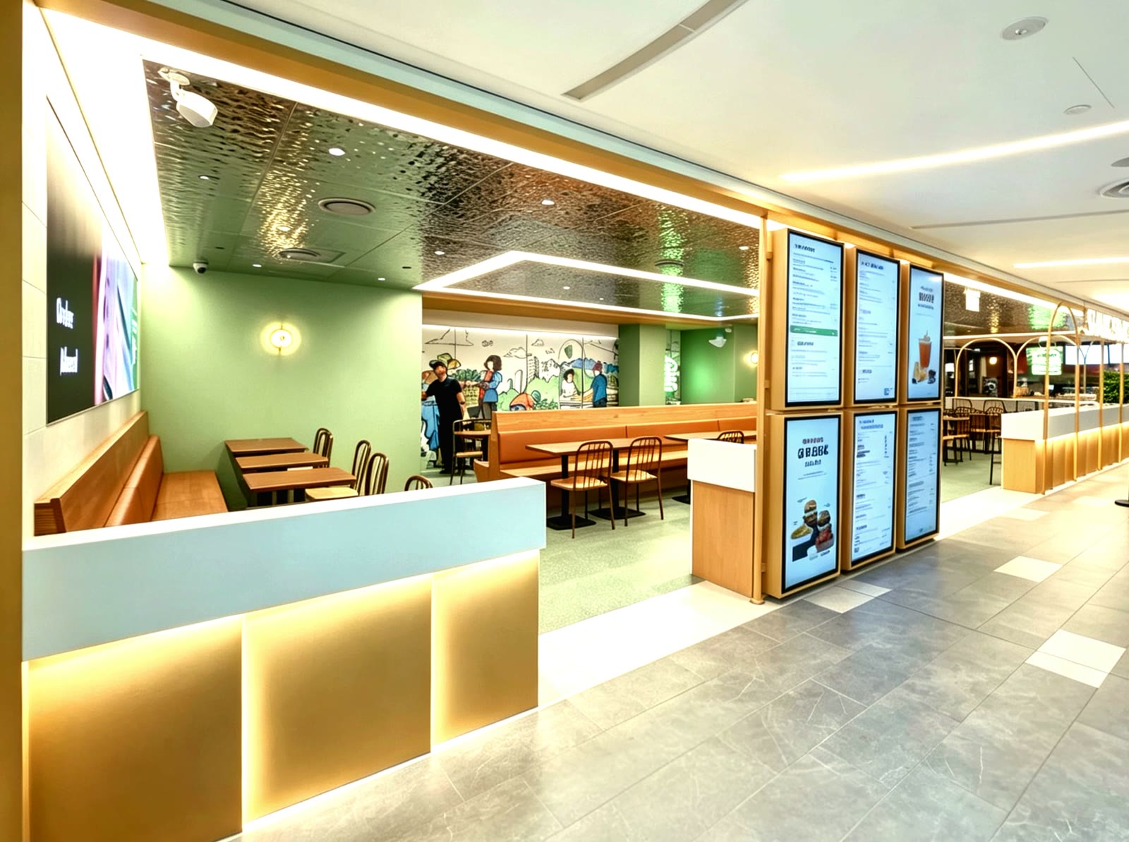SHAKE SHACK burger restaurant interior at Parkway Parade, fit-out by MD Projects, view 4