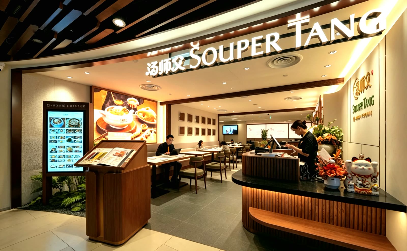 SOUPER TANG soup restaurant interior at Raffles City, fit-out by MD Projects