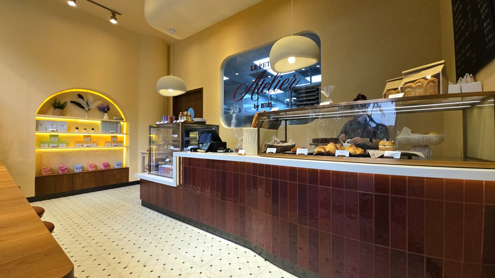 LE PETIT ATELIER BY RITUEL bakery-café interior at Skyline Concourse, fit-out by MD Projects